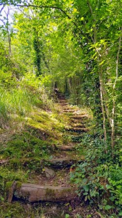 Hiking stairs at Puits d Enfer