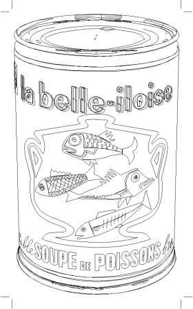 Belle-Iloise Stucture / Strokes, Pop Art style: Fish Soup can, using Illustrator vector graphics software | © Guillaume Petit — SKL D Sgn — www.guillaumepetit.fr @SKL, octobre 2013.