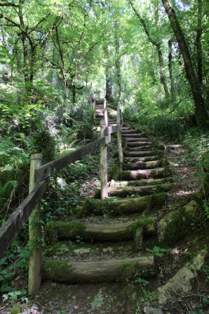 Hiking stairs at Puits d Enfer