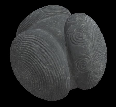 Carved stone ball décorée, proche Elgin
