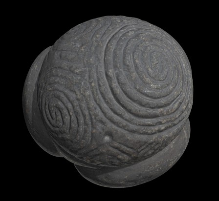 Carved stone ball, Towie, Aberdeenshire
